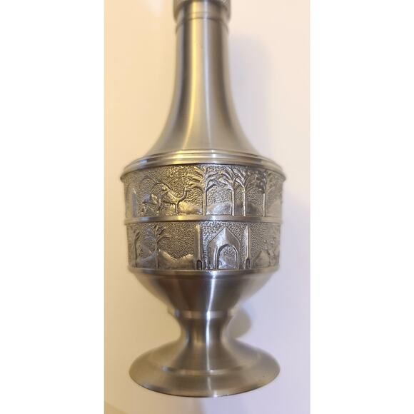 Condiment Set Royal Pewter Thailand Salt Pepper Shakers Jam Pot Teak Holder - Picture 7 of 8